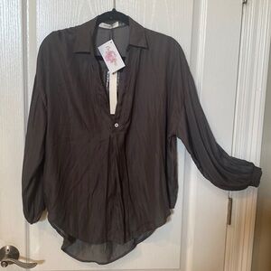Mustard seed  charcoal  gray size S long sleeve top NWT